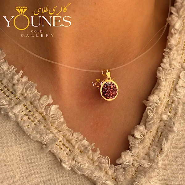 آویز سواروسکی گوی صورتی طلا